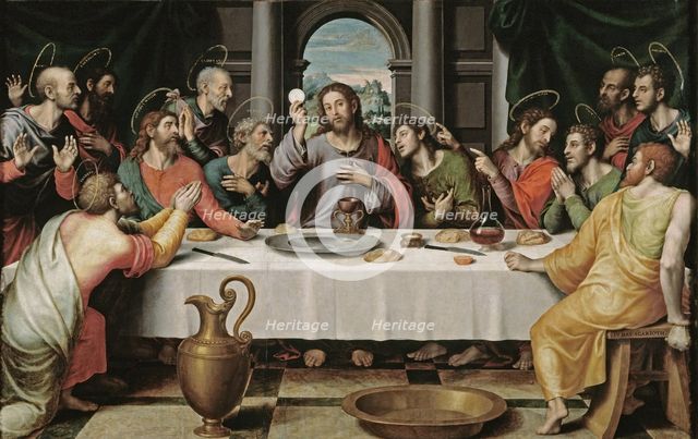 The Last Supper. Artist: Juanes, Juan de (c. 1507-1579)