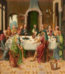 The Last Supper (central panel of an altarpiece), First quarter of 16th cen. Creator: Overbeke, Adriaen van (active 1505-1530)