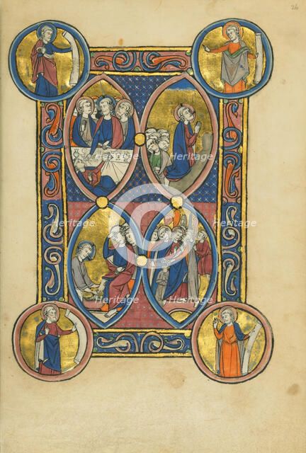 The Last Supper; Christ Washing the Apostles' Feet; The Agony in the Garden, about 1250-1260. Creator: Unknown.