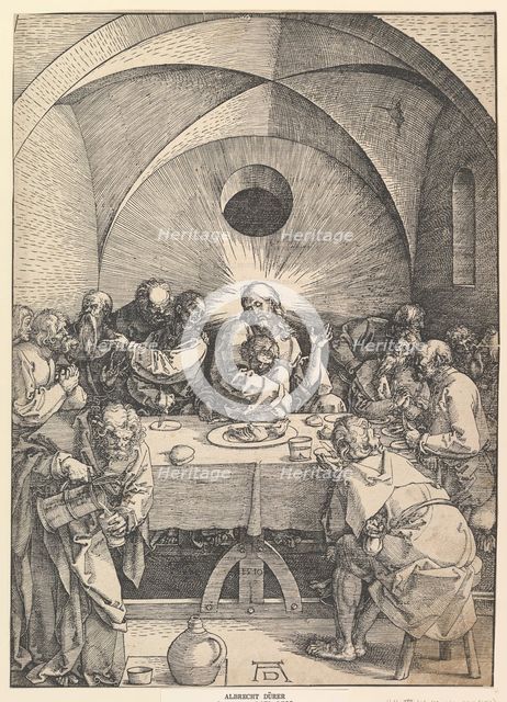 The Last Supper, from The Large Passion, 1510. Creator: Albrecht Durer.