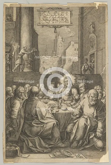 The Last Supper, from The Passion of Christ, ca. 1623. Creator: Ludovicus Siceram.