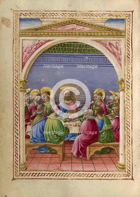 The Last Supper; Gualenghi-d'Este Hours, about 1469. Creator: Taddeo Crivelli.