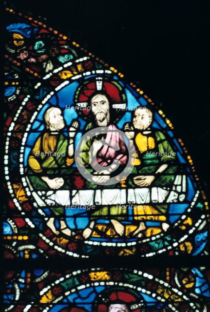 The Last Supper, stained glass, Chartres Cathedral, France, 1194-1260. Artist: Unknown