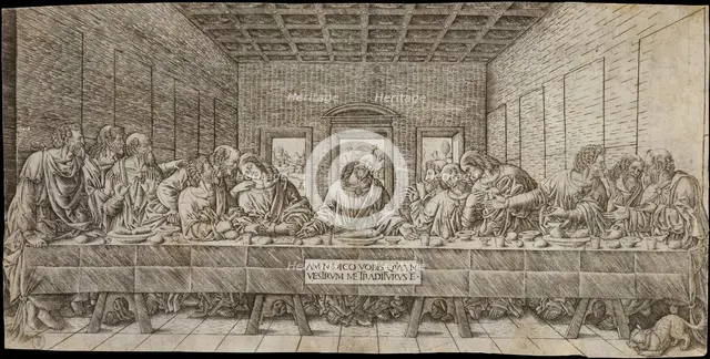 The Last Supper, with a Spaniel, ca. 1500. Creator: Giovan Pietro Birago.