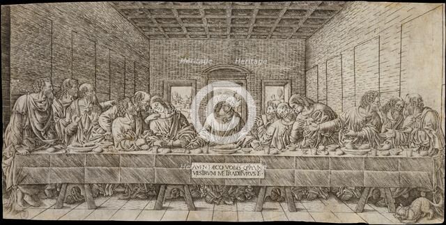 The Last Supper, with a Spaniel, ca. 1500. Creator: Giovan Pietro Birago.