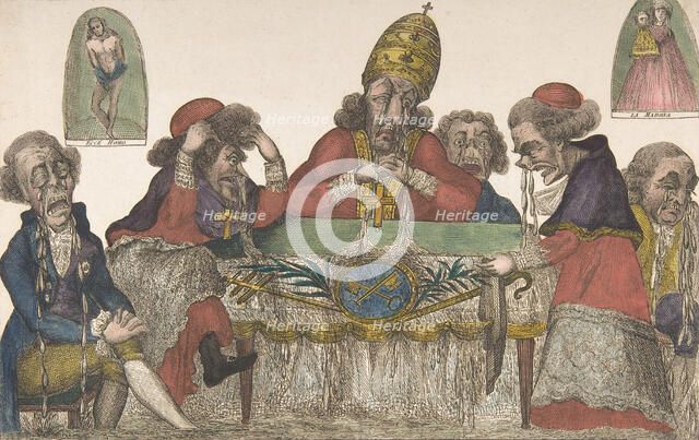 The Last Papal Assembly (La dernière assemblée papale), June 1796., June 1796. Creator: Anon.