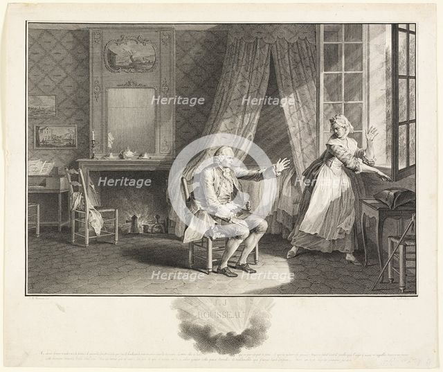 The Last Words of Jean Jacques Rousseau, 1775. Creator: Heinrich Guttenberg.