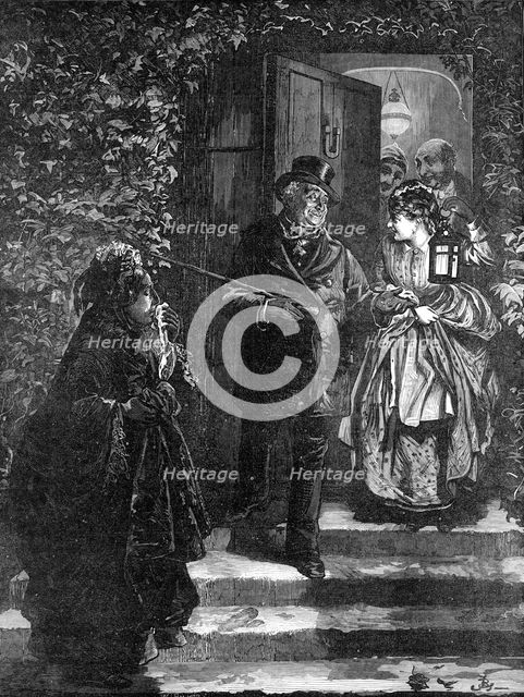 The Last to Go, drawn by F. Barnard, 1872. Creators: Frederick Barnard, William James Palmer.