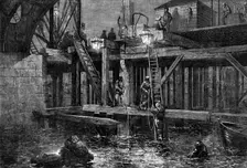 The last vestiges of Old Westminster Bridge, 1861. Creator: Mason Jackson