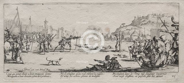 The Large Miseries of War: The Firing Squad, 1633. Creator: Jacques Callot (French, 1592-1635).