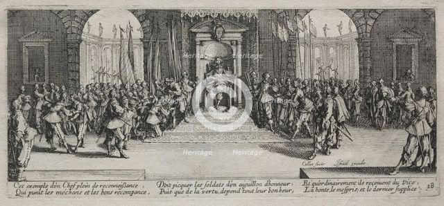 The Large Miseries of War: Distribution of Recompense, 1633. Creator: Jacques Callot (French, 1592-1635).