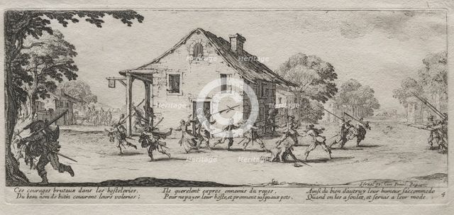 The Large Miseries of War: Marauding, 1633. Creator: Jacques Callot (French, 1592-1635).