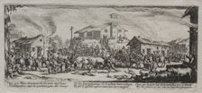 The Large Miseries of War: Pillaging and Burning of a Village, 1633. Creator: Jacques Callot (French, 1592-1635)