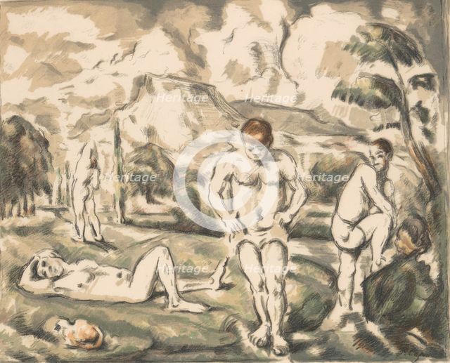 The Large Bathers (Les Baigneurs), ca. 1898., ca. 1898. Creator: Paul Cezanne.