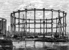 The Large Gasholder at the Imperial Gas Company's Works, Bethnal-Green, 1858. Creator: Unknown