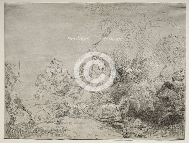 The Large Lion Hunt, 1641. Creator: Rembrandt van Rijn (Dutch, 1606-1669).