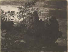 The Large Rock at the River, 17th century. Creator: Allart van Everdingen