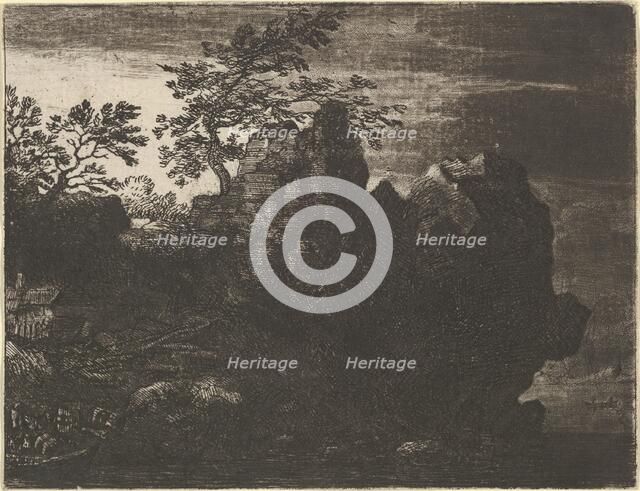 The Large Rock at the River, 17th century. Creator: Allart van Everdingen.
