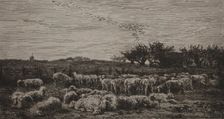 The Large Sheep-Fold, 1860. Creator: Charles François Daubigny (French, 1817-1878); Cadart