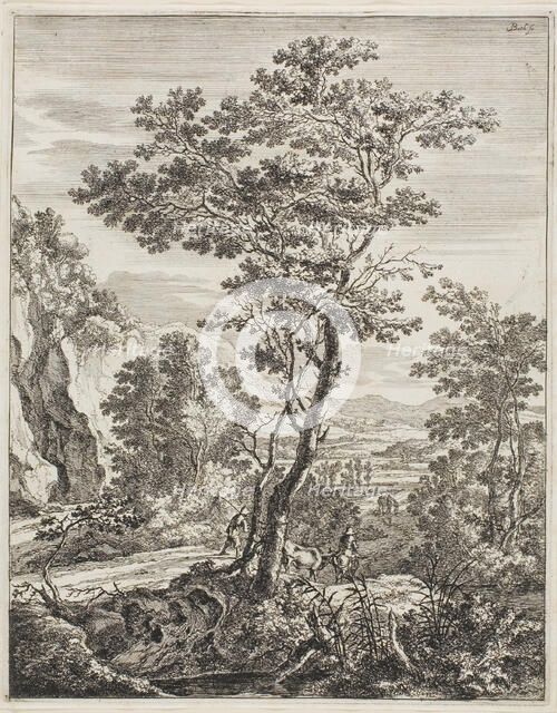 The Large Tree, from Upright Italian Landscapes, 1638/52. Creator: Jan Dirksz Both.