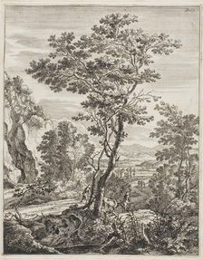 The Large Tree, from Upright Italian Landscapes, 1638/52. Creator: Jan Dirksz Both