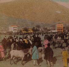 The Larisa, or ancient Citadel (950 ft. high) W. from Market Place, Argos, Greece 1903. Artists: Elmer Underwood, Bert Elias Underwood