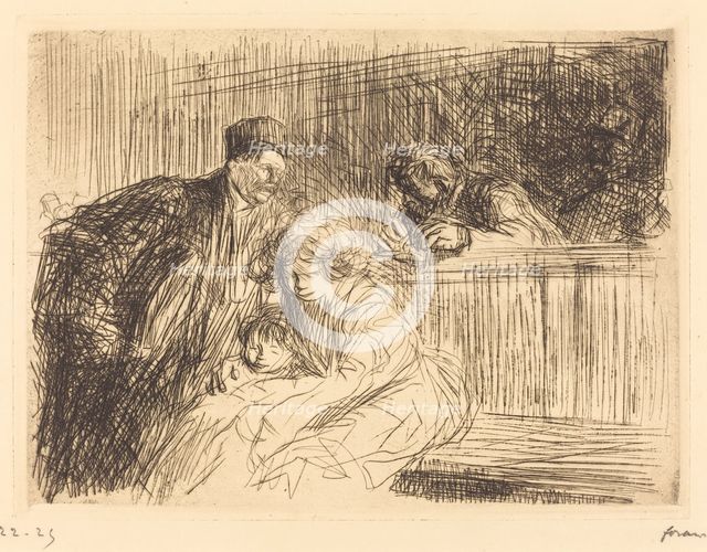 The Lawyer Talking to the Prisoner (second plate), 1909. Creator: Jean Louis Forain.