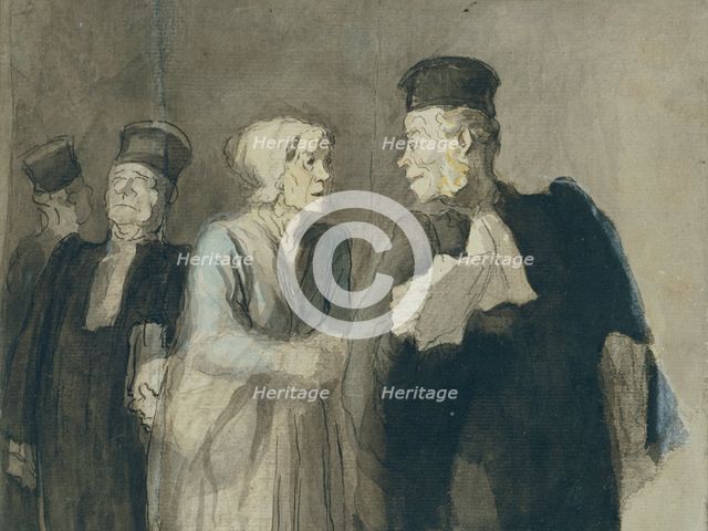 'The Lawyer and his client', 1862-64. Creator: Honore Daumier.