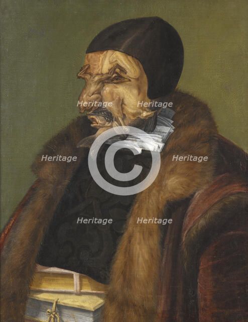 The Lawyer, possibly Ulrich Zasius, 1461-1536, humanist, jurist, 1566. Creator: Giuseppe Arcimboldi.