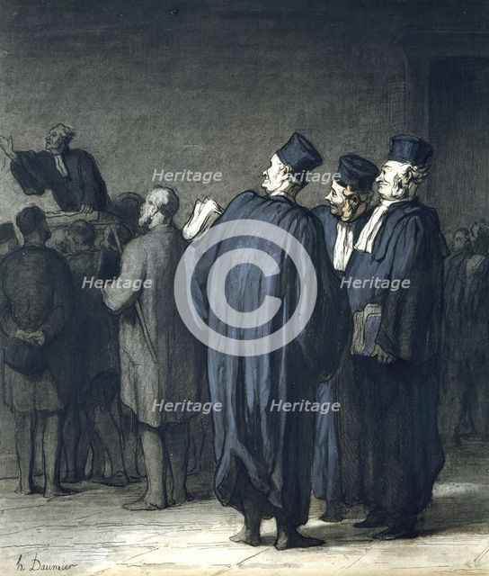 The Lawyers, 1870-1875. Creator: Honore Daumier.