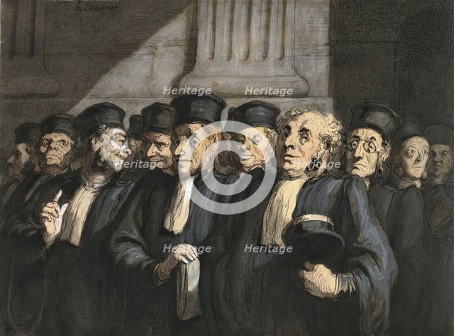 The Lawyers for the Prosecution, Early 1860s. Artist: Daumier, Honoré (1808-1879)