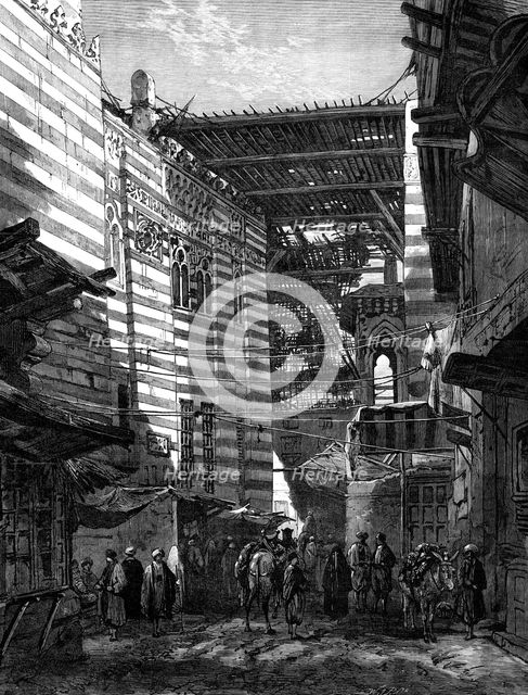 The Late Crisis in Egypt: the Gourieh, a street in Cairo, 1881. Creator: William James Palmer.