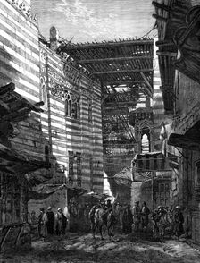 The Late Crisis in Egypt: the Gourieh, a street in Cairo, 1881. Creator: William James Palmer