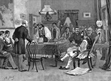 The late crisis in Greece - A reception at the house of M Delyannis before his fall 1886. Creator: Unknown