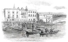 The Late Attack upon Marshal Haynau - Escape of Marshal Haynau in the Police Galley, 1850. Creator: Unknown