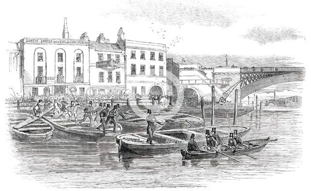 The Late Attack upon Marshal Haynau - Escape of Marshal Haynau in the Police Galley, 1850. Creator: Unknown.