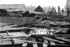 The Late Destructive Gale of Wind: ruins of the iron church at Whitby after the gale, 1881. Creator: Unknown