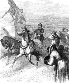 The late Emperor Alexander II. riding in a sledge through St. Petersburg, 1881. Creator: Unknown