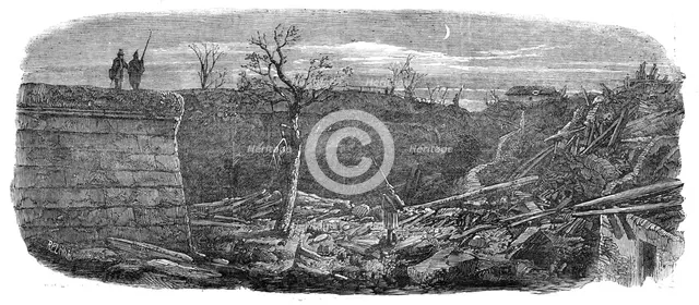 The Late Explosion at Mayence - Site of the Powder Magazine, 1857. Creator: Richard Principal Leitch.