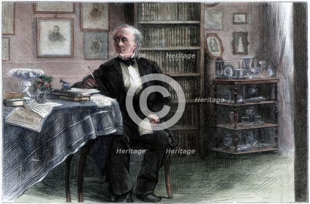 'The late Hans Christian Andersen in his study', c1850-1875.Artist: Hans Christian Andersen Artist: Unknown
