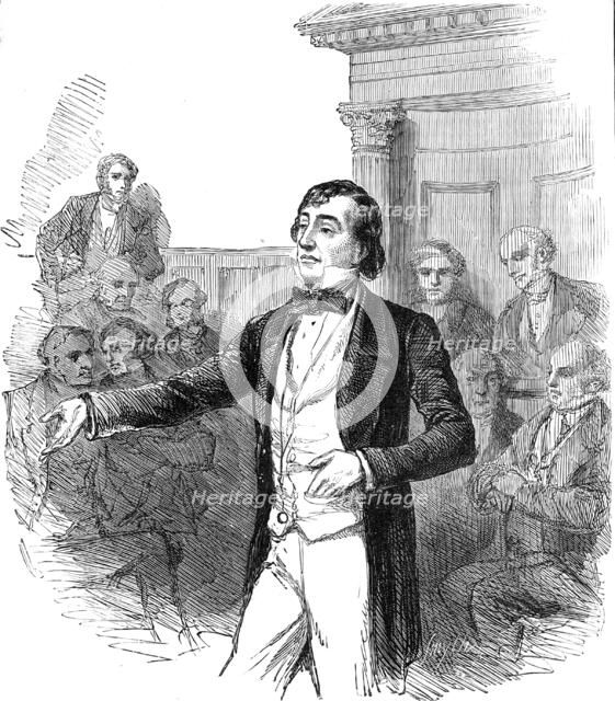 The late Lord Beaconsfield: Mr. Disraeli at the Buckinghamshire election, 1847, (1881). Creator: Smyth.