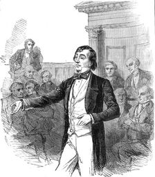 The late Lord Beaconsfield: Mr. Disraeli at the Buckinghamshire election, 1847, (1881). Creator: Smyth