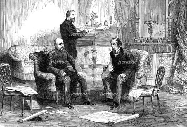 The late Lord Beaconsfield: visit of Prince Bismarck to Lord Beaconsfield at Berlin, 1878, (1881). Creator: Unknown.