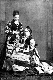 The late Lord Randolph Churchill: Seventh Duchess of Marlborough...and daughter, Lady Wimborne, 1895 Creator: Ferret