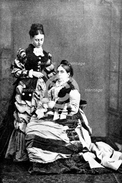 The late Lord Randolph Churchill: Seventh Duchess of Marlborough...and daughter, Lady Wimborne, 1895 Creator: Ferret.