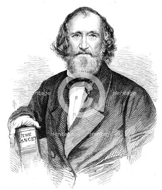 The late Mr. Wakley, M.R.C.S., 1862.  Creator: Unknown.