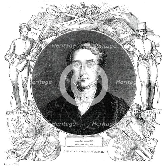The late Sir Robert Peel, Bart., 1850. Creator: Unknown.