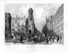 The late Royal Exchange and Cornhill London, 19th century.Artist: J Woods