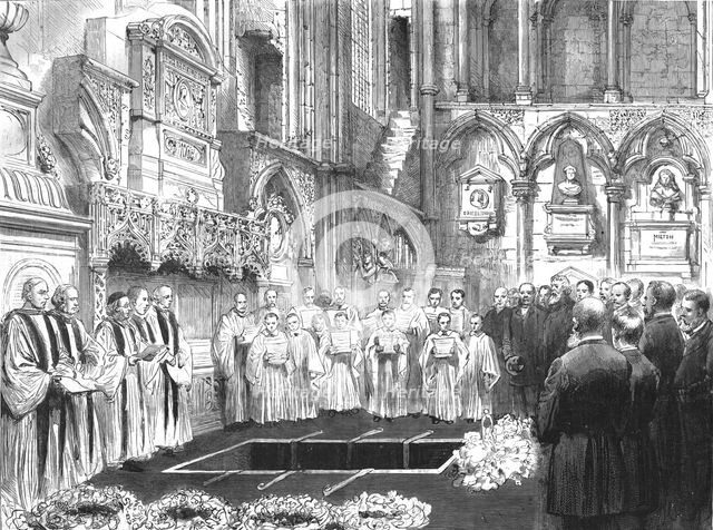''The Late Robert Browning-The funeral ceremony in Westminster Abbey', 1890. Creator: Unknown.