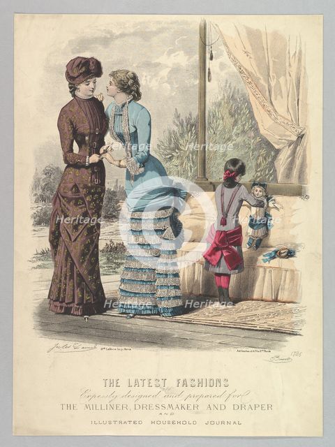The Latest Fashions Expressly Designed and Prepared for the Milliner, Dressmaker and Dr..., 1880-82. Creator: Jules David.